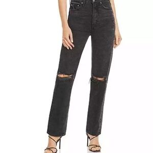 GRLFRND Mica Black Straight Leg Jeans High-Waisted